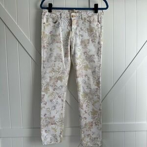 ZARA Z1975 Floral Skinny Jeans – White – Size 8